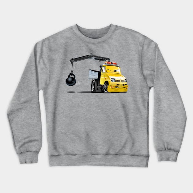 Cartoon Lkw Truck with Crane Crewneck Sweatshirt by Mechanik